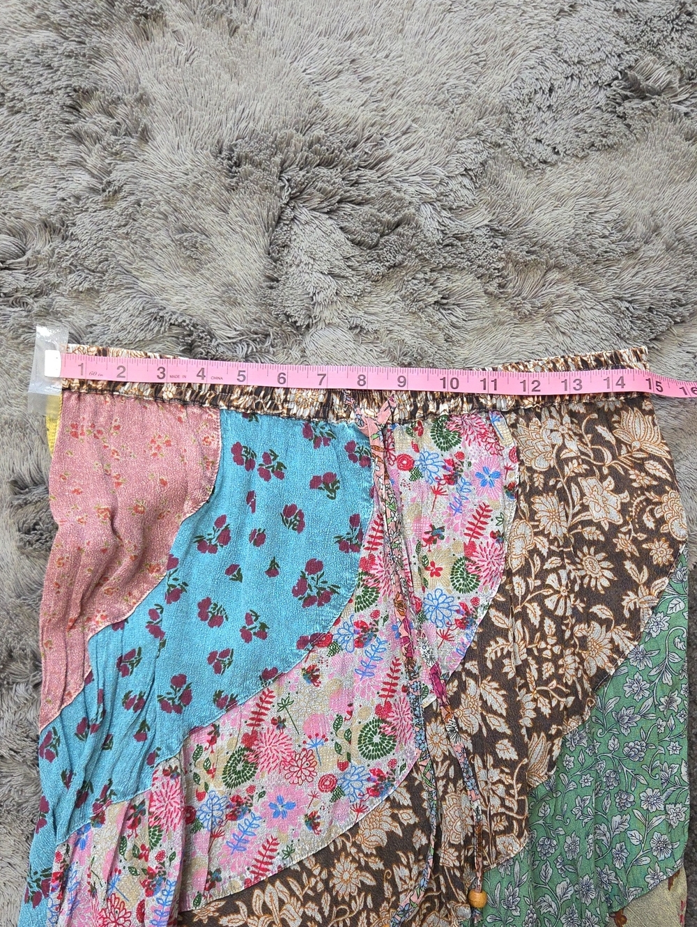 Young Threads Boho Patchwork Tiered Midi Skirt - Multicolor - Picture 3 of 3